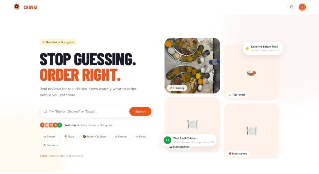 Cravia: Stop Guessing. Order Right.